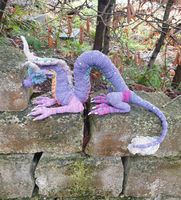 Gehäkelte China Drache OOAK handmade Dekoracion Dragon 75 cm